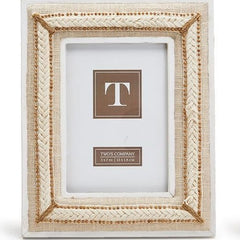 Natural Beaded 5X7 Frame: White Wash & Cream