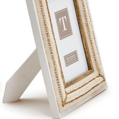 Natural Beaded 5X7 Frame: White Wash & Cream