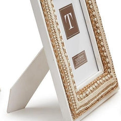 Natural Beaded 5X7 Frame: White Wash & Tan