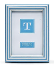 Coastal Stripe 5X7 Frame: Lt Blue & White