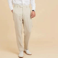 Slim Linen Pant: Beige