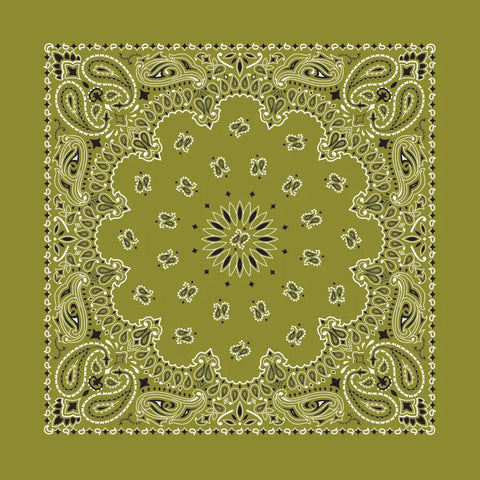 Bandana 22": Olive Paisley