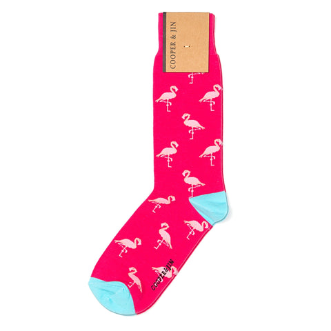 Crew Sock: Manhattan Flamingos Pink