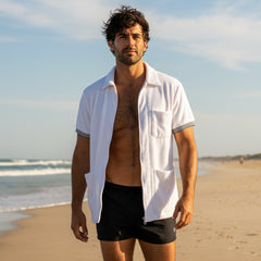 La Playa Terry Zip Jacket: White
