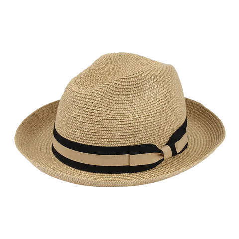 Braid Fedora Hat: Tan