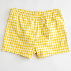 Cabana Swim Trunk: Yellow Gingham