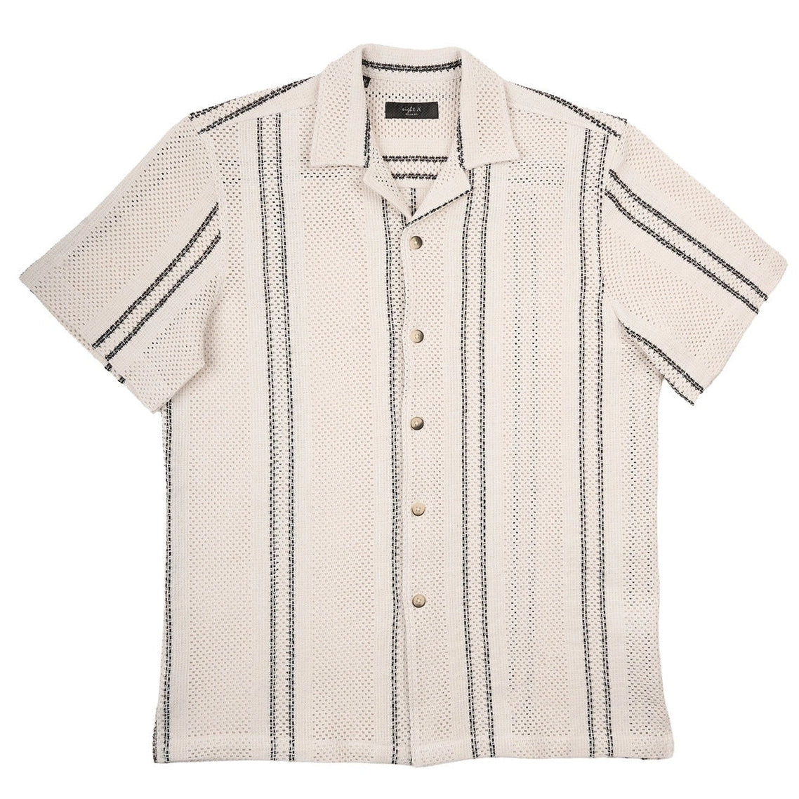 Open Guage Crochet Shirt S/S: Beige