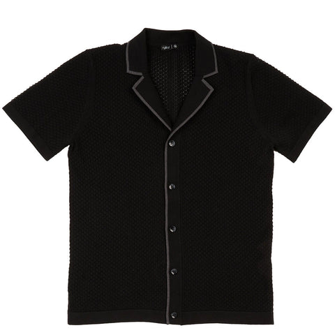 Crochet Shirt S/S: Black