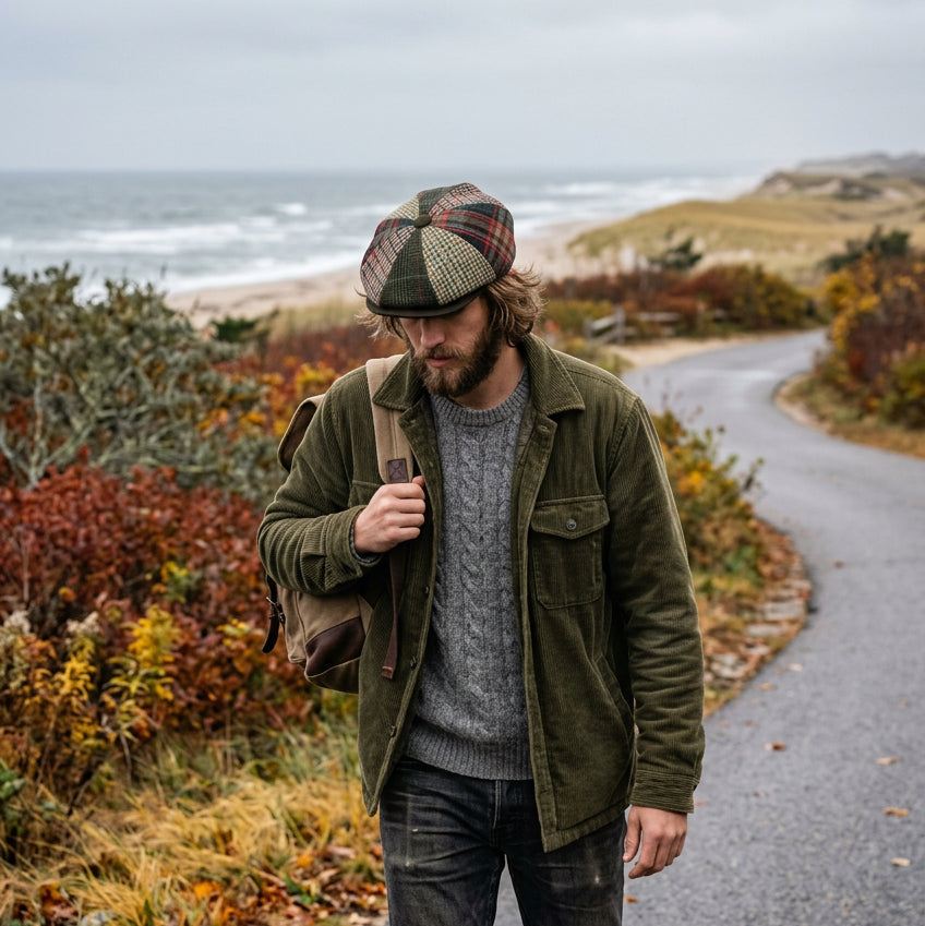 8-Panel Flat Cap: Olive