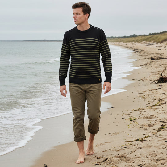 Sailor Sweater L/S: Black/Olive