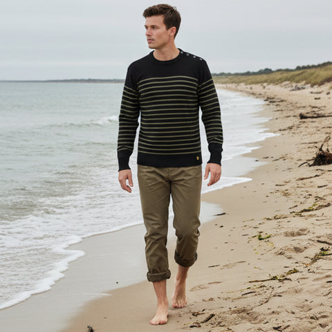 Sailor Sweater L/S: Black/Olive