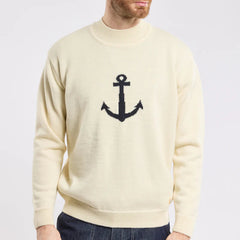 Anchor Sweater L/S: Natural & Navy