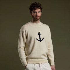 Anchor Sweater L/S: Natural & Navy