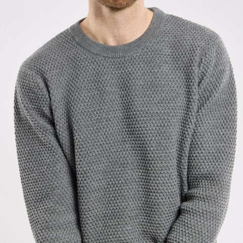 Waffle Stitch Sweater L/S: Misty Grey