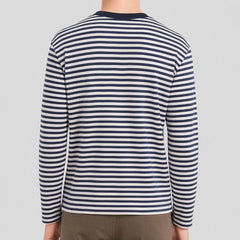 Stripe Ringer T-Shirt L/S: Navy/Milk
