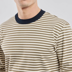 Stripe Ringer T-Shirt L/S: Olive/Milk