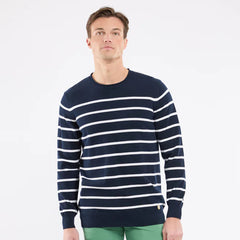 Striped Crew Sweater L/S: Navy