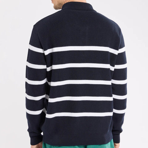 Collared Striped Sweater L/S: Navy