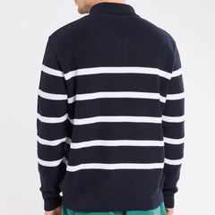 Collared Striped Sweater L/S: Navy