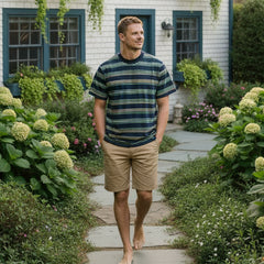 Multiple Striped T-Shirt S/S: Deep Marine
