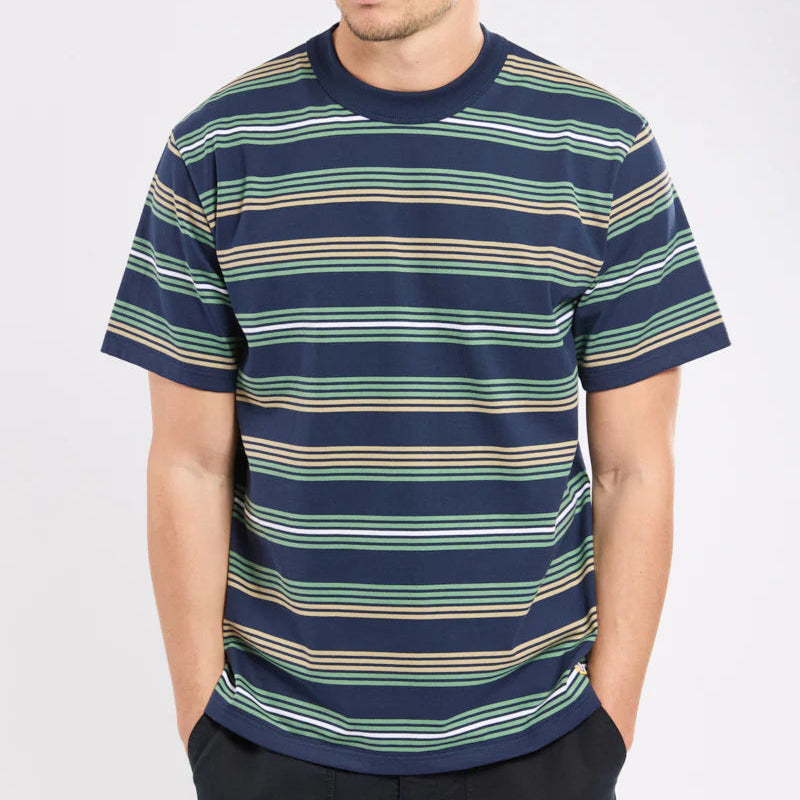 Multiple Striped T-Shirt S/S: Deep Marine
