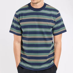 Multiple Striped T-Shirt S/S: Deep Marine