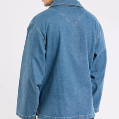 Denim Fisherman's Jacket: Blue