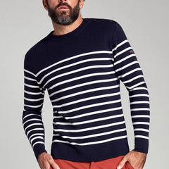 Fishermen Sweater L/S: Navy & White