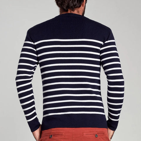 Fishermen Sweater L/S: Navy & White