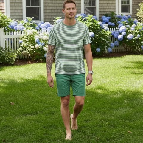 Striped T-Shirt S/S: Ivy/Nature