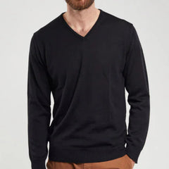 Noyal V-Neck Sweater L/S: Black