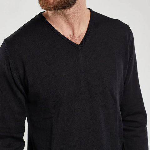 Noyal V-Neck Sweater L/S: Black