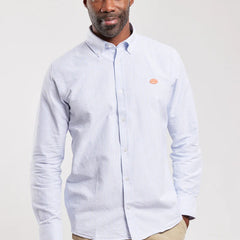 Oxford Cloth Stripe Shirt L/S: Blue/White