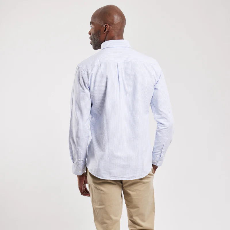Oxford Cloth Stripe Shirt L/S: Blue/White