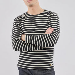 Brenton Striped Shirt L/S: Black/Nature