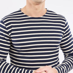 Brenton Striped Shirt L/S: Navy/Nature