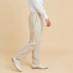 Slim Linen Pant: Beige