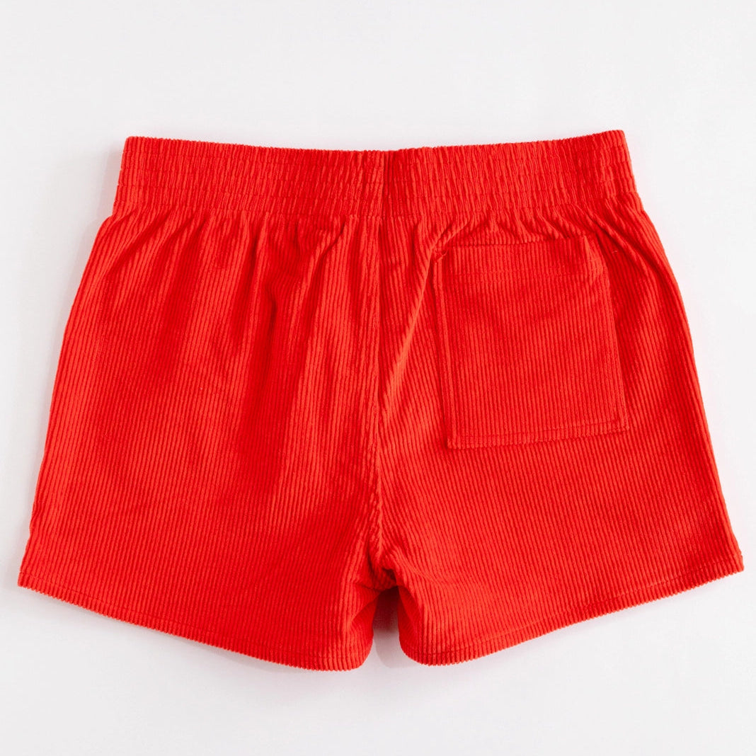 Stretch Corduroy Short: Red