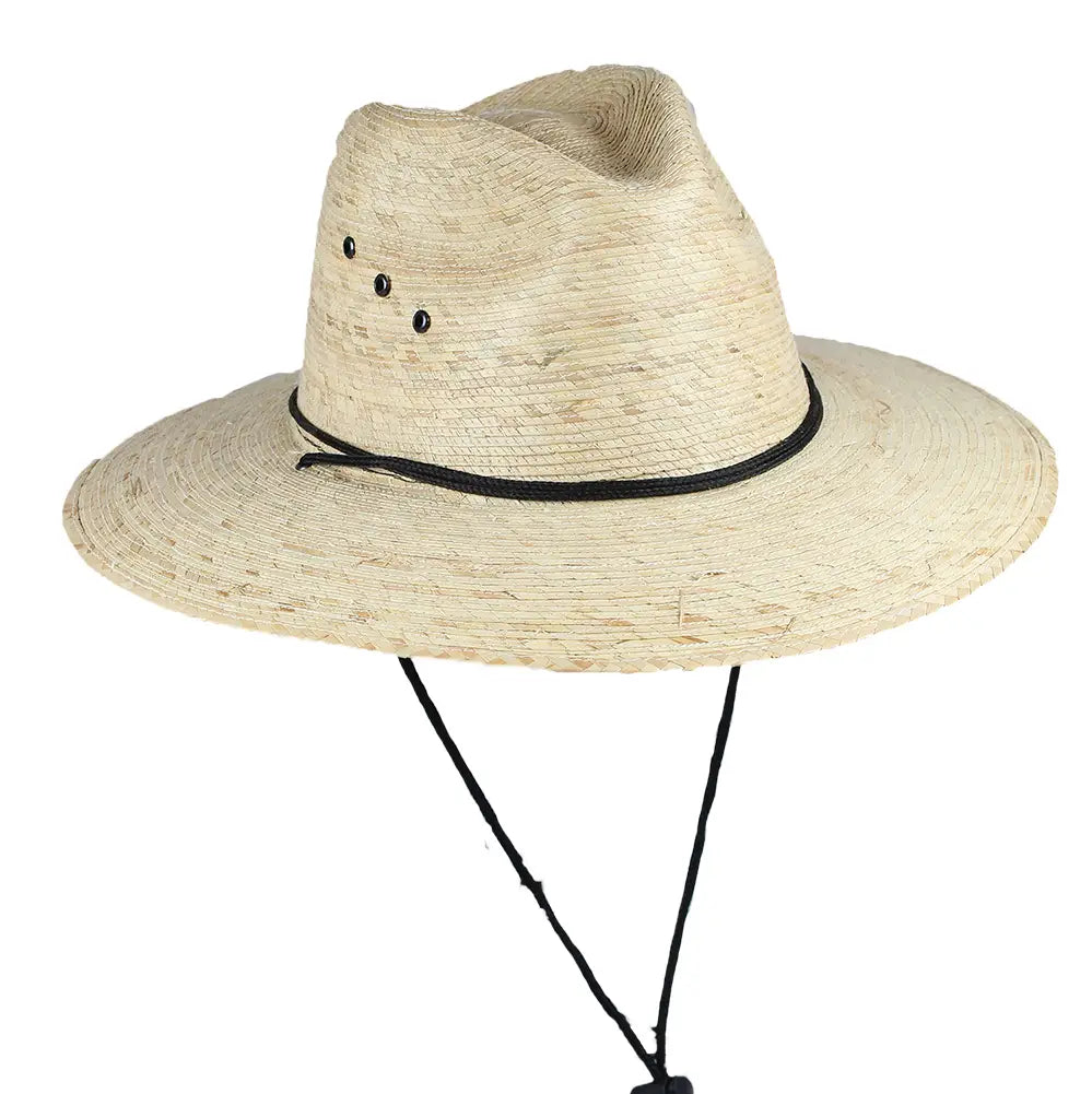 Palm Braid Large Brim Hat: Beige