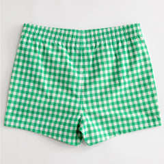 Cabana Swim Trunk: Green Gingham