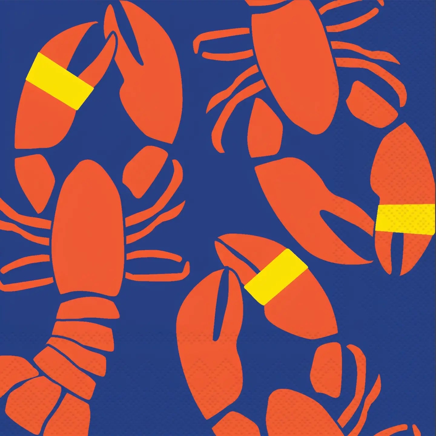 "Lobster Bands" Paper Cocktail Napkins: 20 count