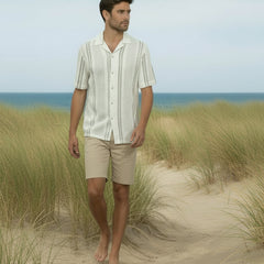 Open Guage Crochet Shirt S/S: Beige