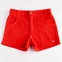 Stretch Corduroy Short: Red