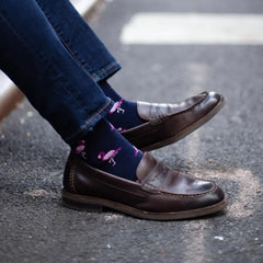 Crew Sock: Manhattan Flamingos Navy