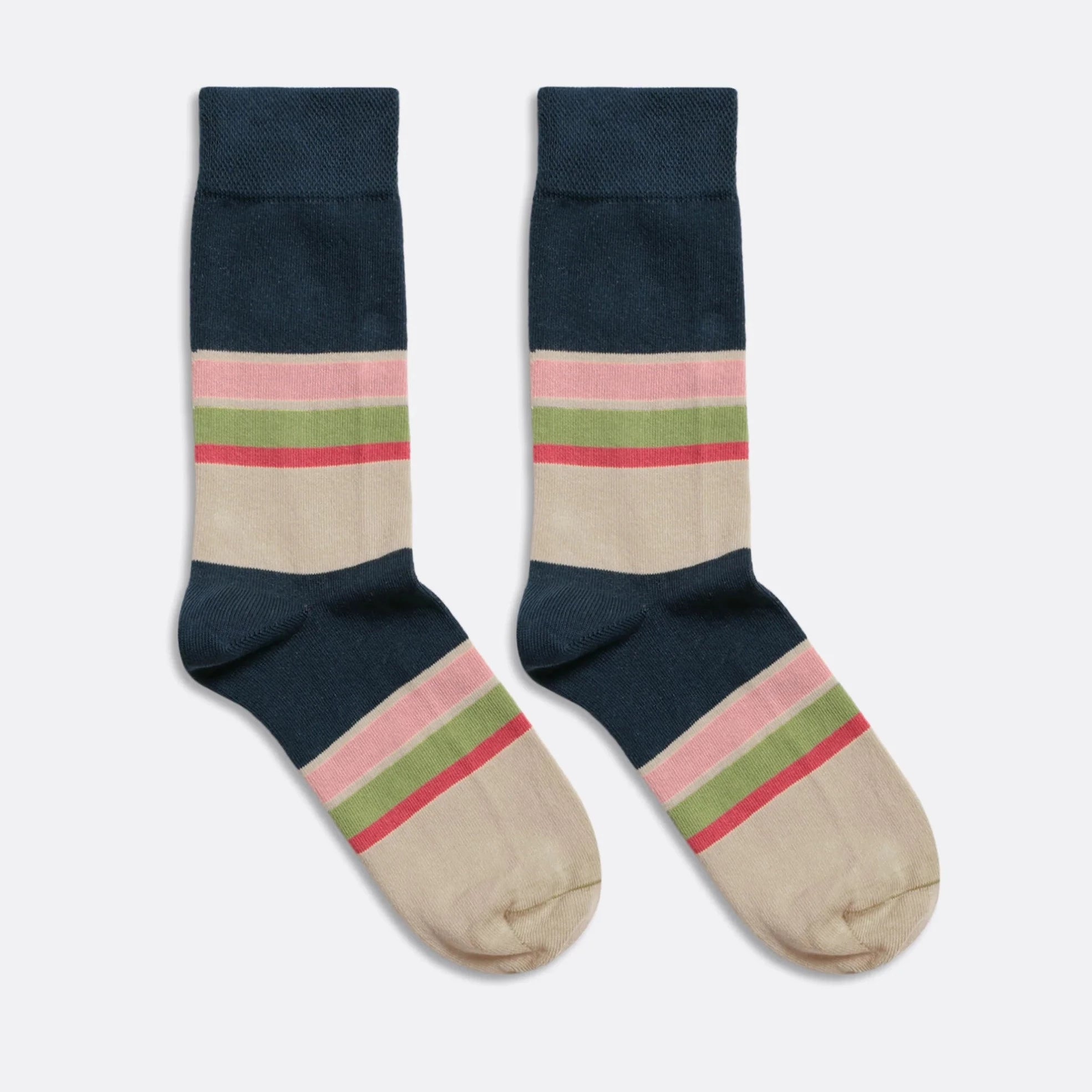 Multi Stripe Socks: Blue Night