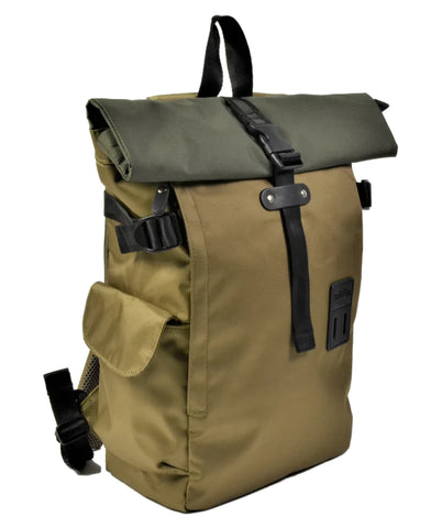 Two-Tone Rolltop Backpack: Desert Olive