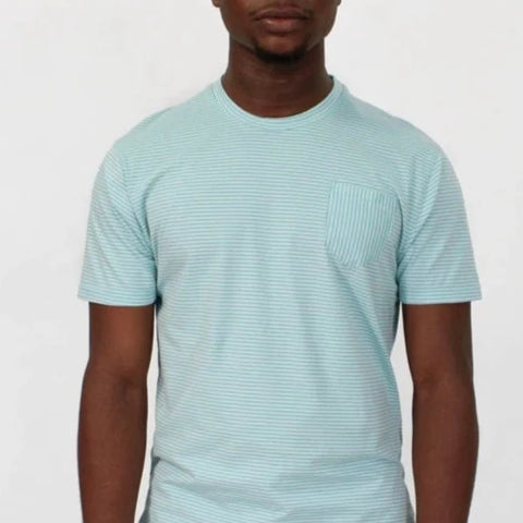 Tate Stripe T-Shirt S/S: Lagoon & Lavender