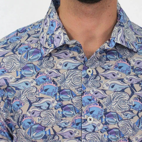 George Fish Skool Shirt S/S: Pumice