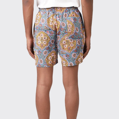 Olbia Drawstring Short: Versailles Block Print