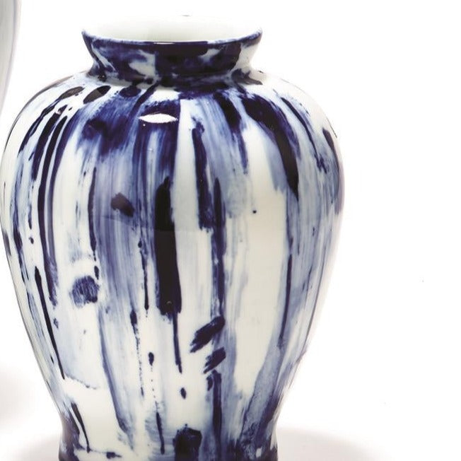 Hand Painted Small Vase: Blue & White